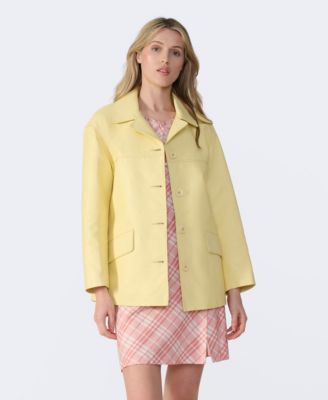 Women's Mid-Length Leather Jacket, Created for Macy s