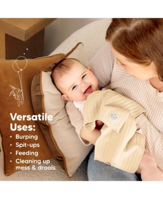 6pk Shea Baby Burp Cloths, Cotton Burping Cloths for Babies, Boys, Girls, Soft & Absorbent Spit Up Rag