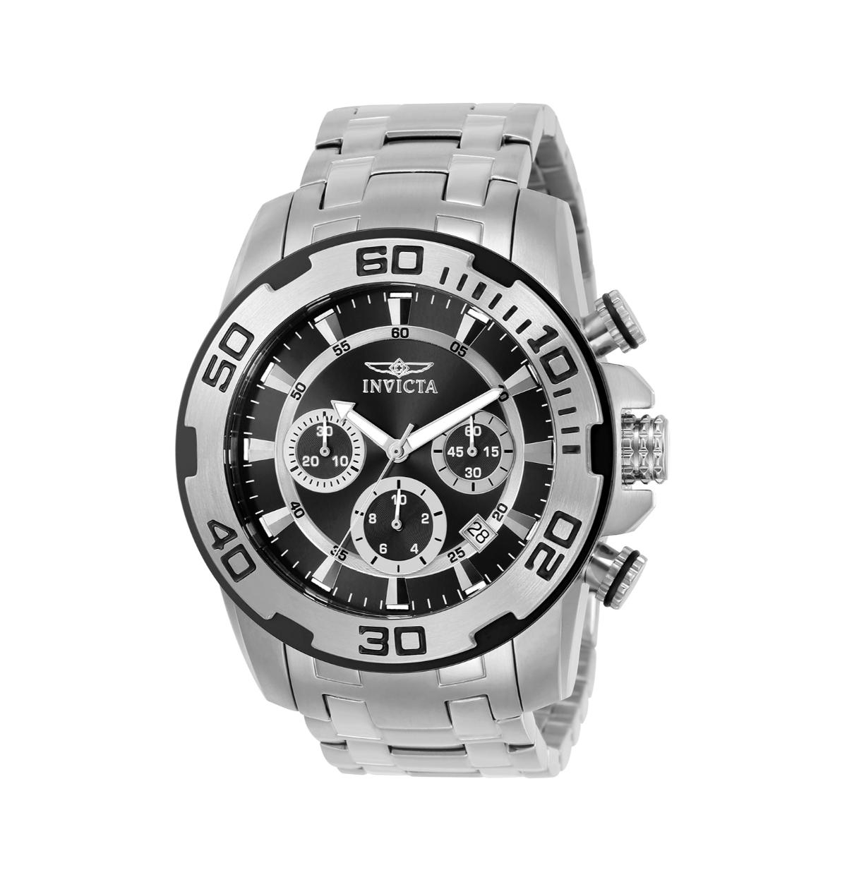 Men's 22318 Pro Diver Quartz Chronograph Black Dial Watch - Silver