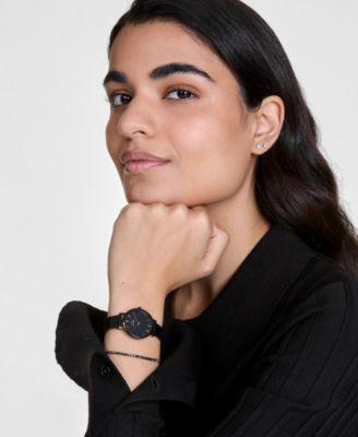 Women's Analog Black Stainless-Steel Watch, 28mm