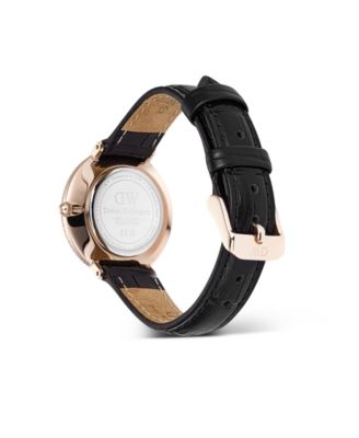 Women's Analog Black Leather Watch, 32mm