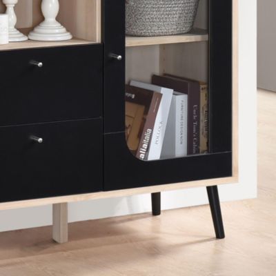 Nathan Sideboard Storage Cabinet with Drawers Open and Close Shelves