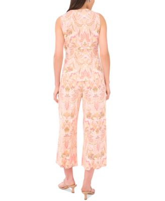 Women's Printed Pull-On Wide-Leg Pants