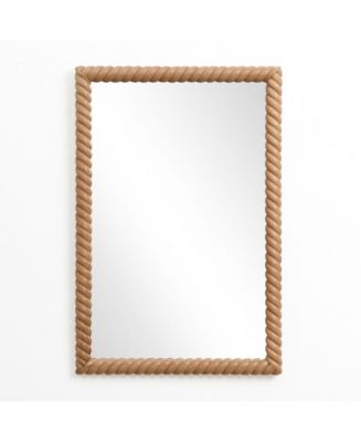 LuxenHome Beech Wood Frame Rectangle 35.4-Inch Tall Wall Mirror, Accent ...