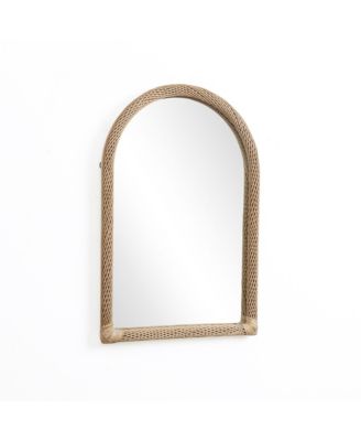 Bamboo Frame Arch Rectangle Accent Wall and Vanity Wall Mirror