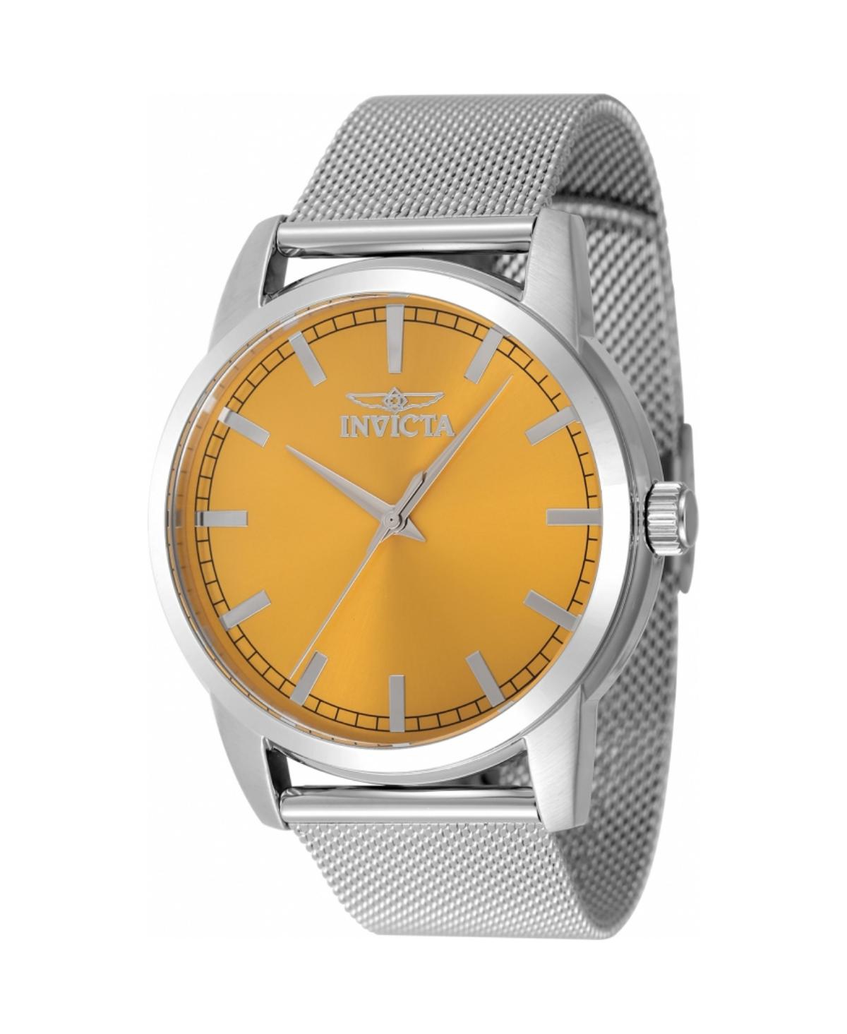 Men's 48506 Celestial Quartz 3 Hand Yellow Dial Watch - Dark Orange