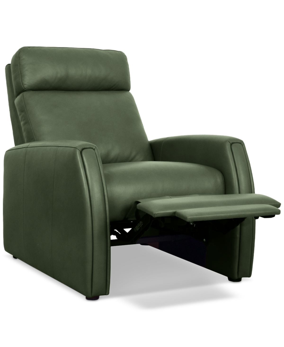 Macy's Touville Leather Push Back Recliner, Exclusively At  In Green