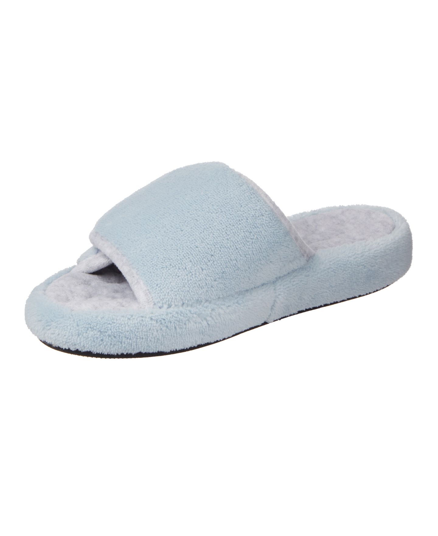 Женские тапочки Isotoner Signature Microterry Spa Slide Clog Slippers, цвет: Синий туманный — фото 5