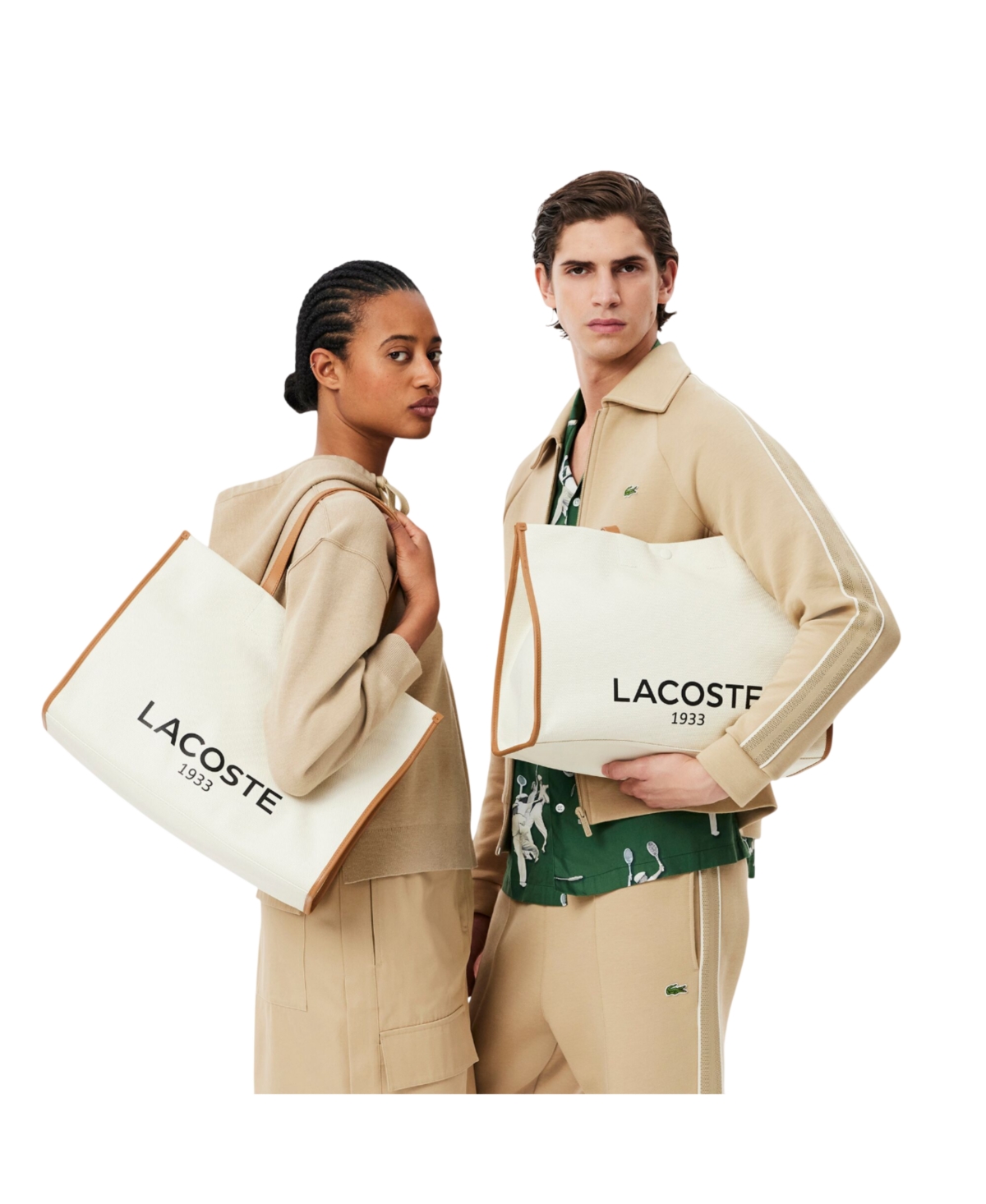 Lacoste Large Heritage Canvas Tote Bag