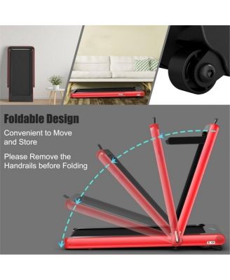 4.75HP 2 In 1 Folding Treadmill with Remote APP Control-Red