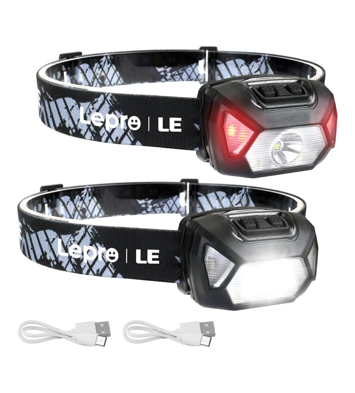 Headlamp Rechargeable, Led Head Lamp with 6 Modes for Camping & Hiking Gear Essentials, IPX4 Waterproof High Lumen Bright Headlight Flashlights