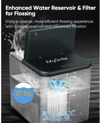 LP233 Pro UVC Sterilizable Countertop Water Flosser 800ML Tank Digital Display with a Water Filter 3 Modes and 6 Jet Tips (Lightning Silver)