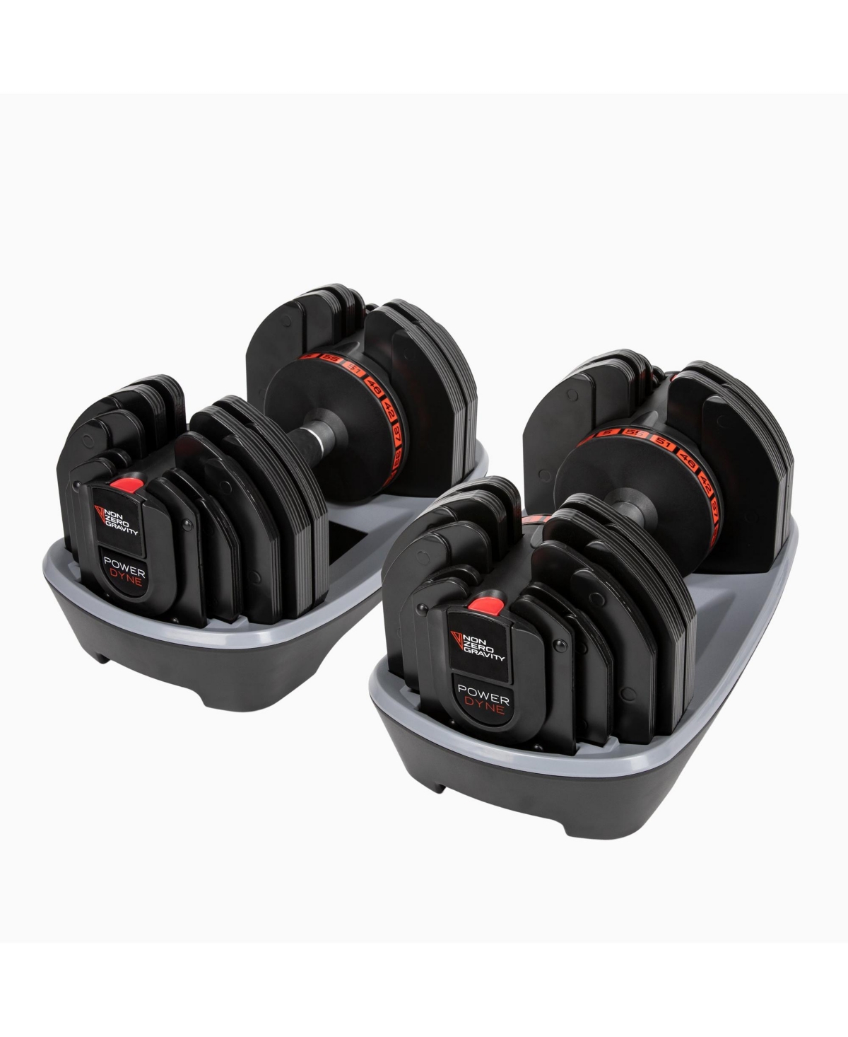 PowerDyne Adjustable Dumbbell Weights (Coal 55lbs (Set of 2)) - Coal