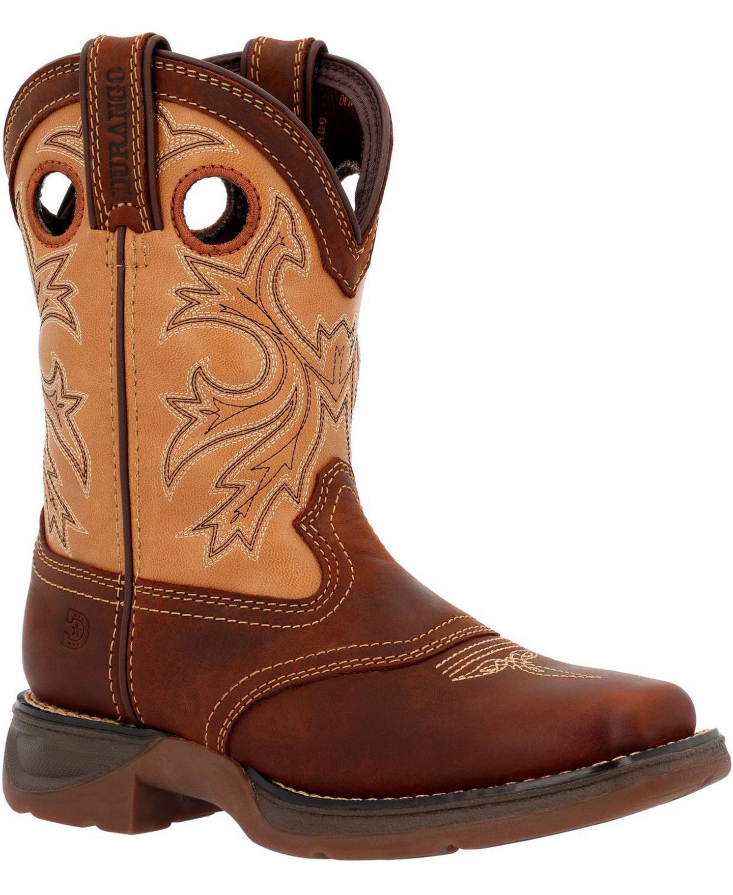 Детские ботинки Durango Lil Rebel by Big Kids Brown Tan Western Boot, цвет: Коричневый / Светло-коричневый — фото 1