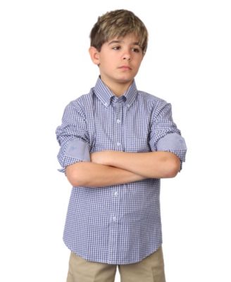 Big Boys Signature Gingham Long Sleeve Shirt