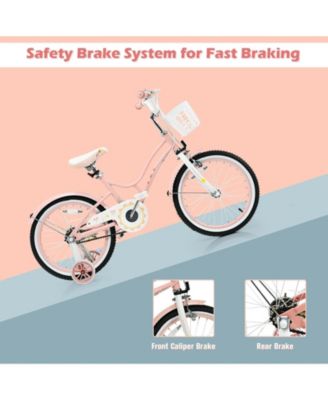 18 Inch Kids Adjustable Bike with Training Wheels