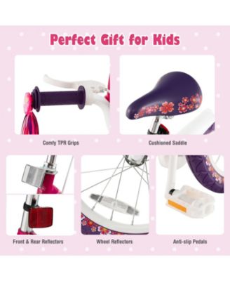 16 Inch Kids Bike with Doll Seat and Removable Training Wheels