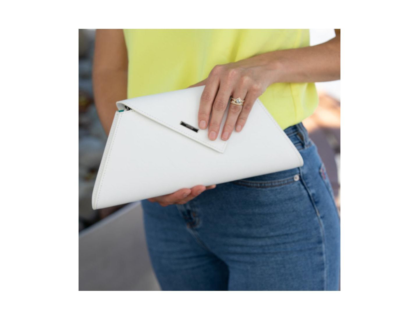 Женский клатч SUSU White Purse Saffiano Leather Clutch Bag Crossbody Evening Purse Unique Handbag, цвет: Белый — фото 3