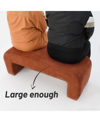 47" Velvet Upholstered Waterfall Bench, Modern Bed Bench for Living Room or Entryway