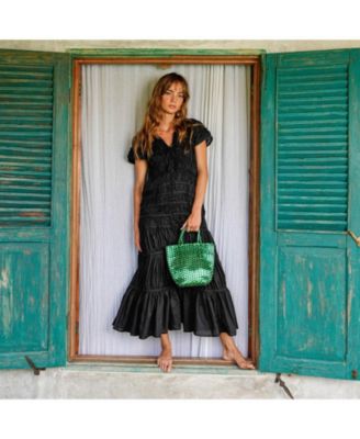 LA TOTE Metallic Bag In Green