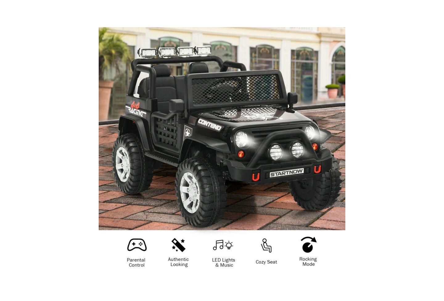 Детская игрушка Mecale 12V PP Remote-Control LED Lights Ride-On Truck, 110 Lbs Capacity, от 3 лет, цвет: Чёрный — фото 5