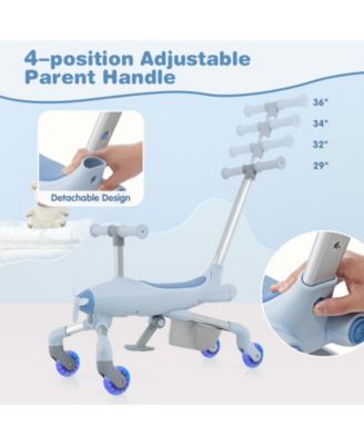 2-in-1 Kids Ride-on Push Car with LED Lighted Wheels