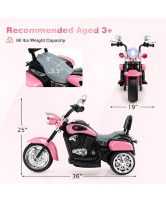 6V Powered Toddler 3-Wheel Motorbike Ride On Toy with Horn and Headlight