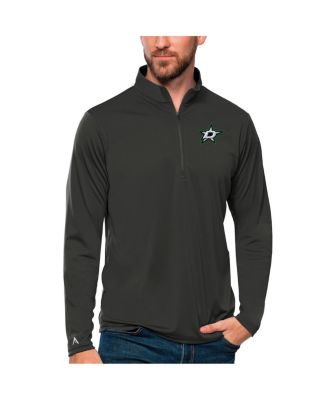 Antigua - Men's Charcoal Dallas Stars Tribute Quarter-Zip Pullover Sweatshirt