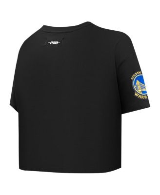 Women's Black Golden State Warriors Jewels Boxy Cropped T-Shirt