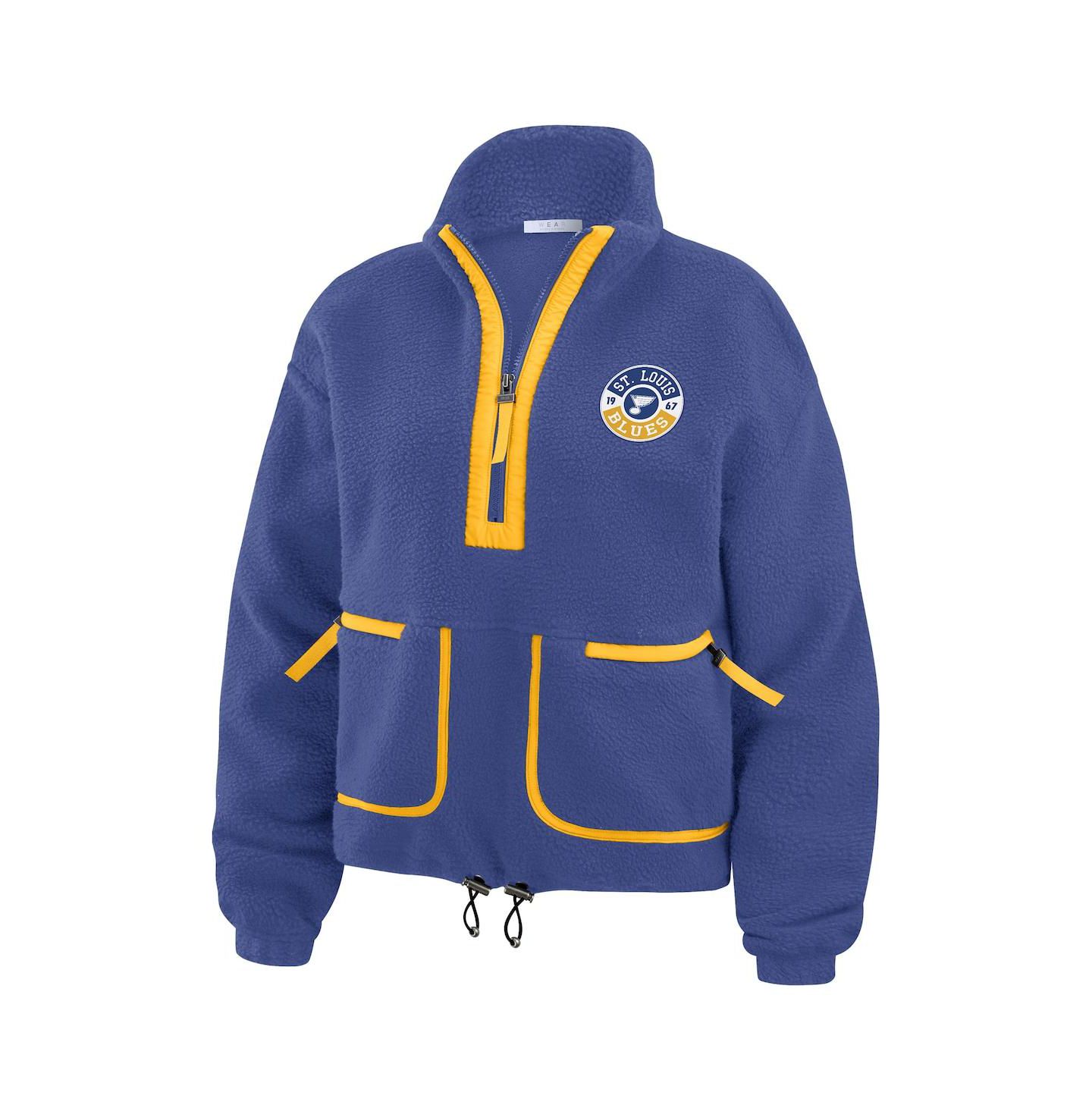 Женская куртка WEAR by Erin Andrews Blue St. Louis Blues Polar Fleece Half-Zip — фото 2