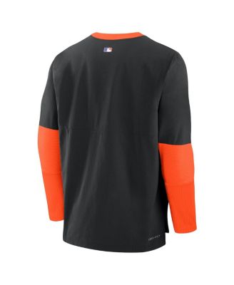Men's Black/Orange San Francisco Giants 2025 City Connect Authentic Collection Lightweight Player Tri-Blend Performance Long Sleeve T-Shirt