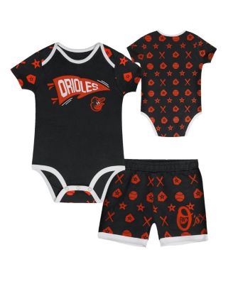Outerstuff - Infant Black Baltimore Orioles On Deck 2-Piece Diaper Cover Set