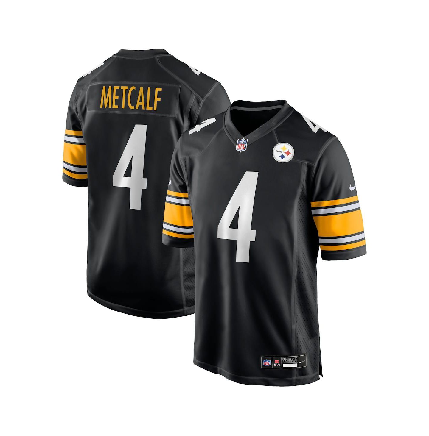 Мужское игровое джерси Nike DK Metcalf Pittsburgh Steelers, Black — фото 1