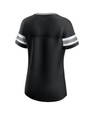 Women's Black Los Angeles Kings Iconic Athena Lace-Up T-Shirt