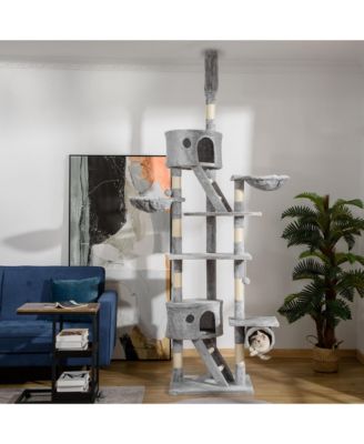 Floor to Ceiling Cat Tree, 94.5"-102.5" Adjustable Height Cat Tower