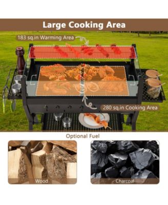 Barbecue Charcoal Grills with Wind Guard Seasoning Racks