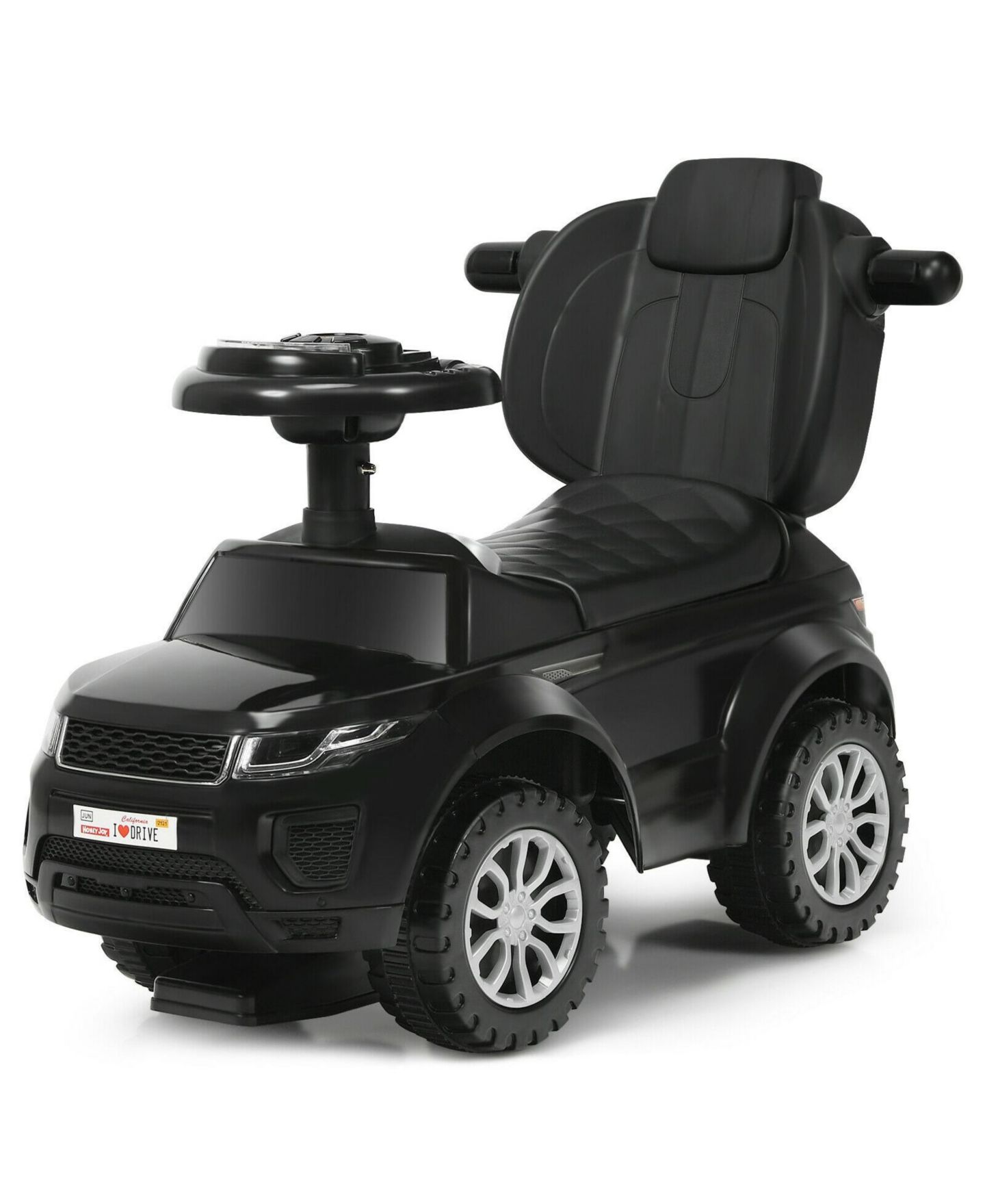 Детская игрушка Mecale 3-in-1 Ride-On Push Car with Music, 55 lbs. Capacity, Ages 1+, цвет: Чёрный — фото 1