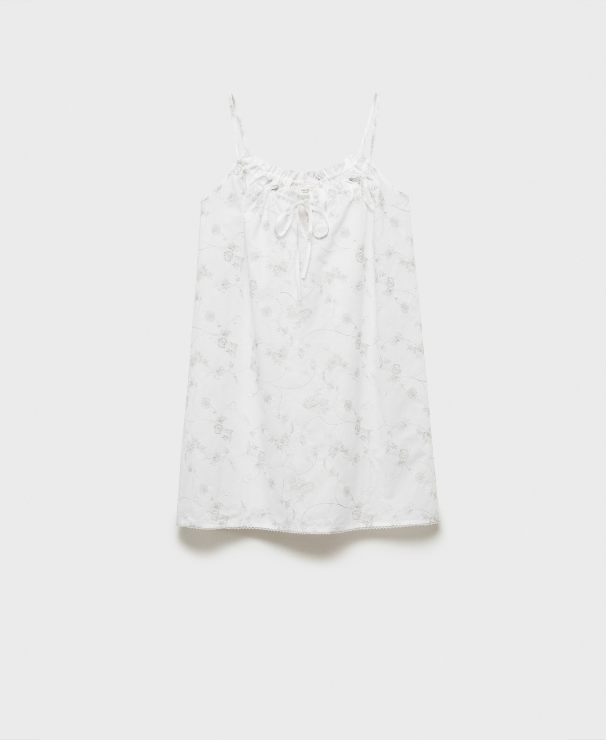 Mango Women's Floral Embroidered Nightgown