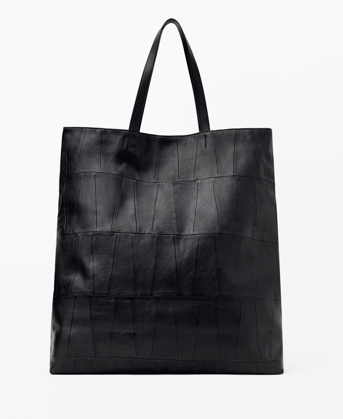 Mango Women's Patchwork Leather Shopper Bag