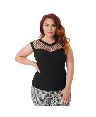 Plus Size Diamond Cutout Top
