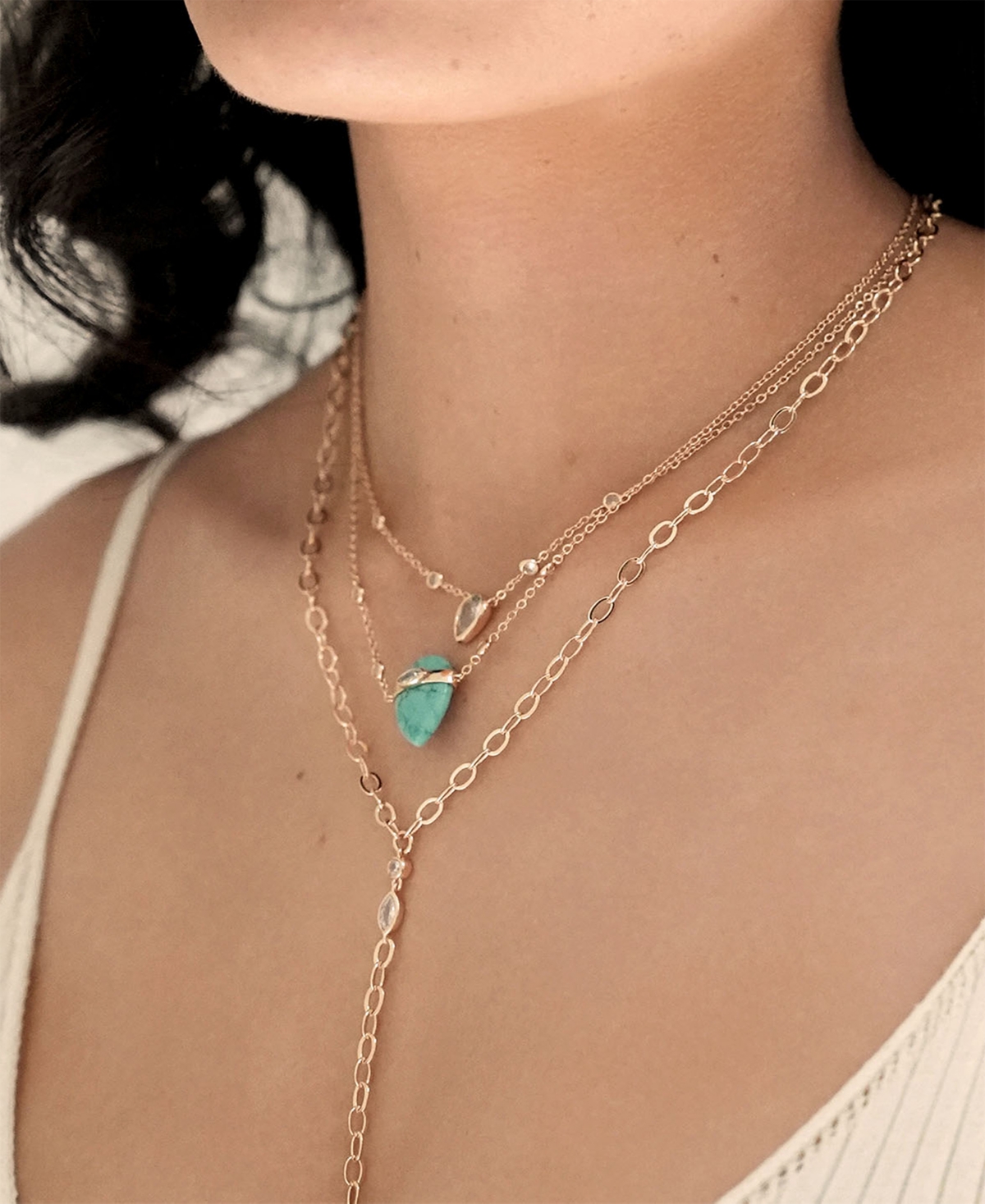Ettika Reconstituted Turquoise Solstice Layered Necklace