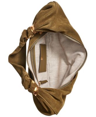 Gabardine Suede Shoulder Bag