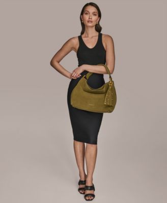 Glenwood Suede Shoulder with Beaded Tassel Detail