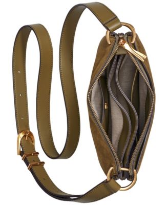 Glenwood Zippered Suede Crossbody with Beaded Tassel Detail