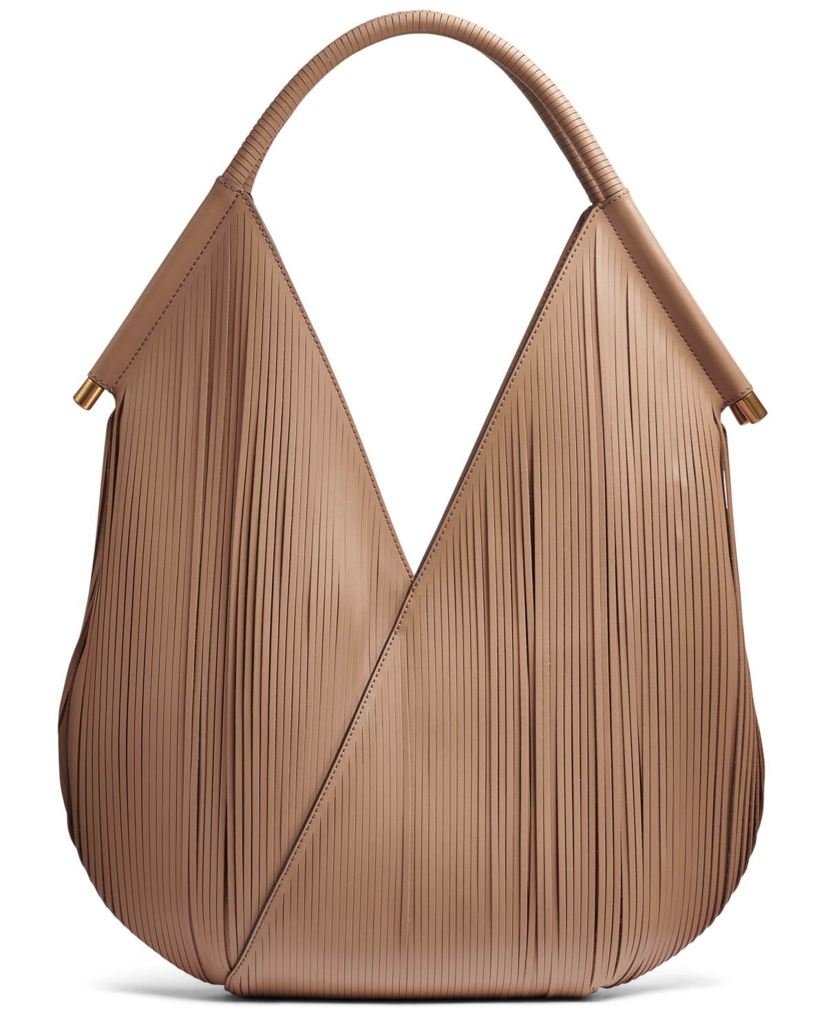 DONNA KARAN DONNA KARAN BALDWIN LARGE LASER-CUT SHOULDER WITH LEATHER WRAPPED ROUNDED HANDLE 