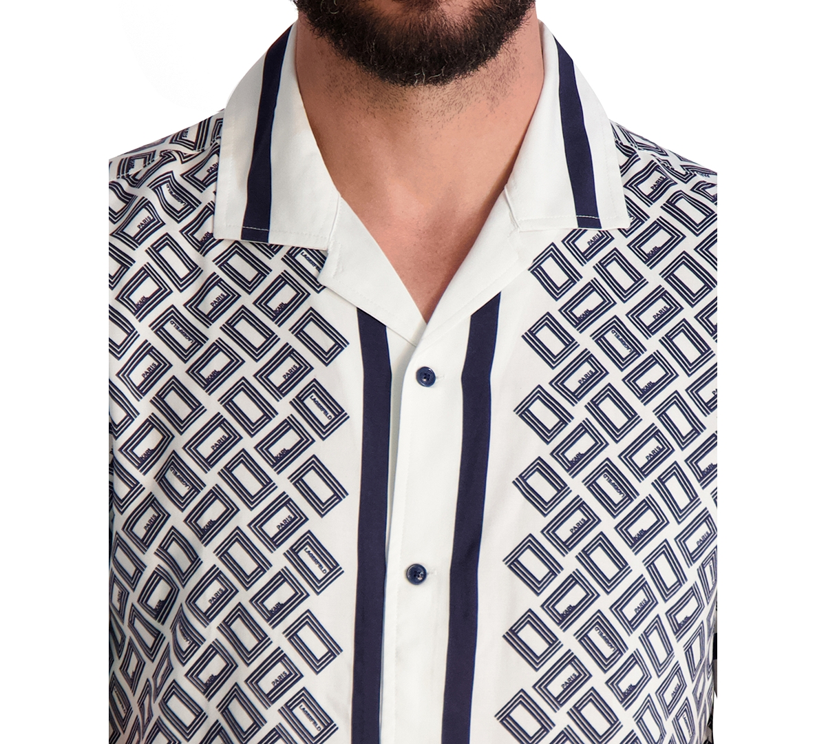 Karl Lagerfeld Men's Double L Short-sleeve Shirt