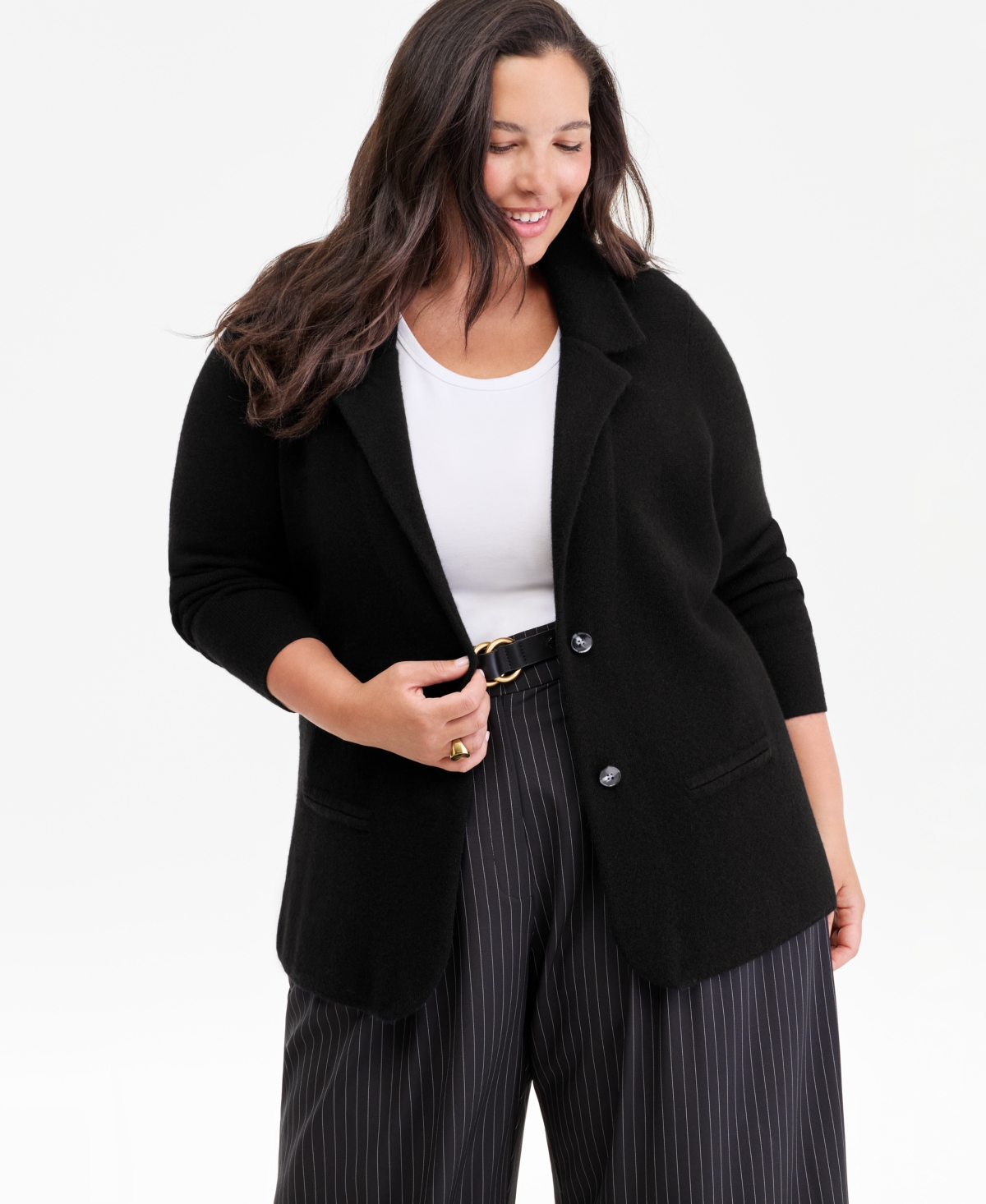 Charter Club Plus 100% Cashmere Blazer, Macy's Exclusive
