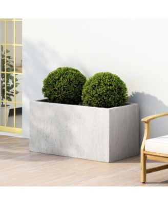Modern Rectangular Concrete Planter: Effortless Outdoor Style with Durability