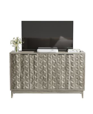Modern Grey Buffet Cabinet with 4 Doors