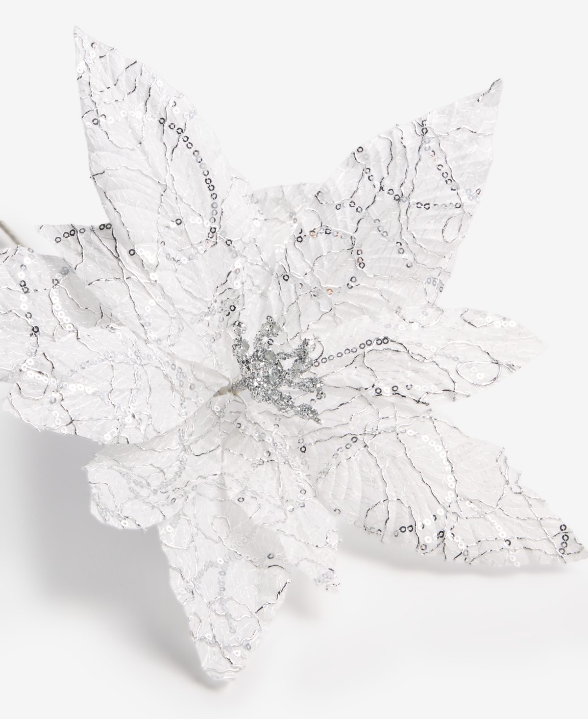 Holiday Lane Jeweled Classics Flower Pick Ornament, Macy's Exclusive In White